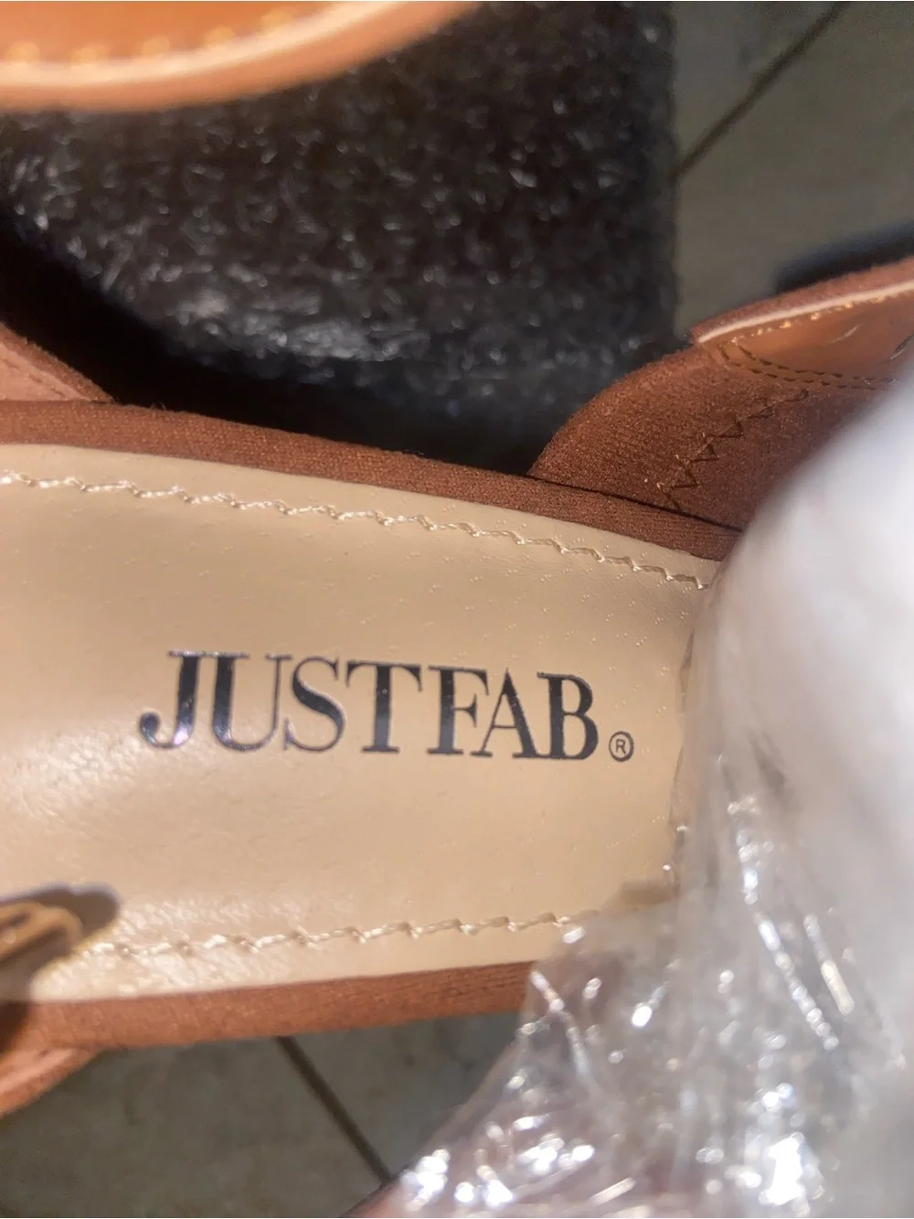JustFab Chestnut Perforated Platform Wedge Sandals